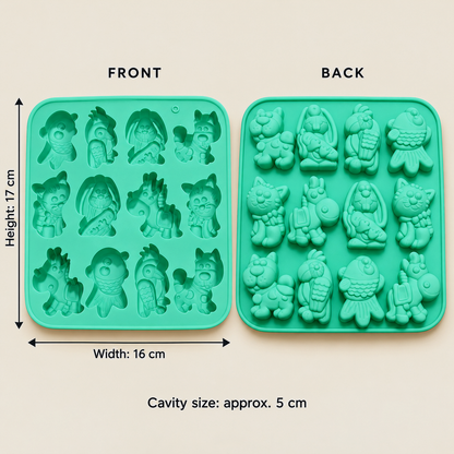 Cute Animal Silicone Mold – 12 Cavity | MLD-SSM352