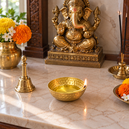 Golden Hammered Decorative Urli Bowl | HOM-WCT039