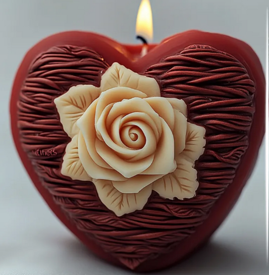 3D Woven Heart Rose 1 WCM636