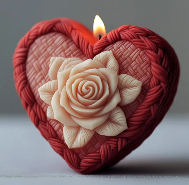 3D Woven Heart Rose 2 WCM637