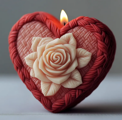 3D Woven Heart Rose 2  WCM637