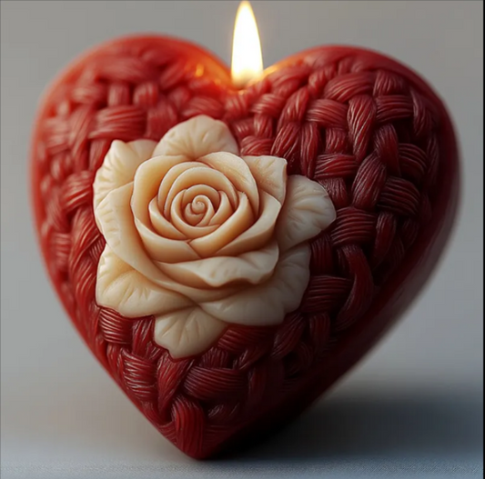 3D Woven Heart Rose 3 WCM638