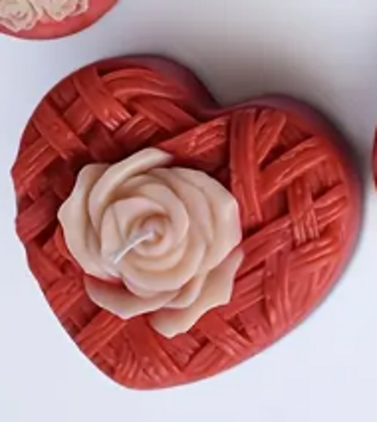 3D Woven Heart Rose 5 WCM640