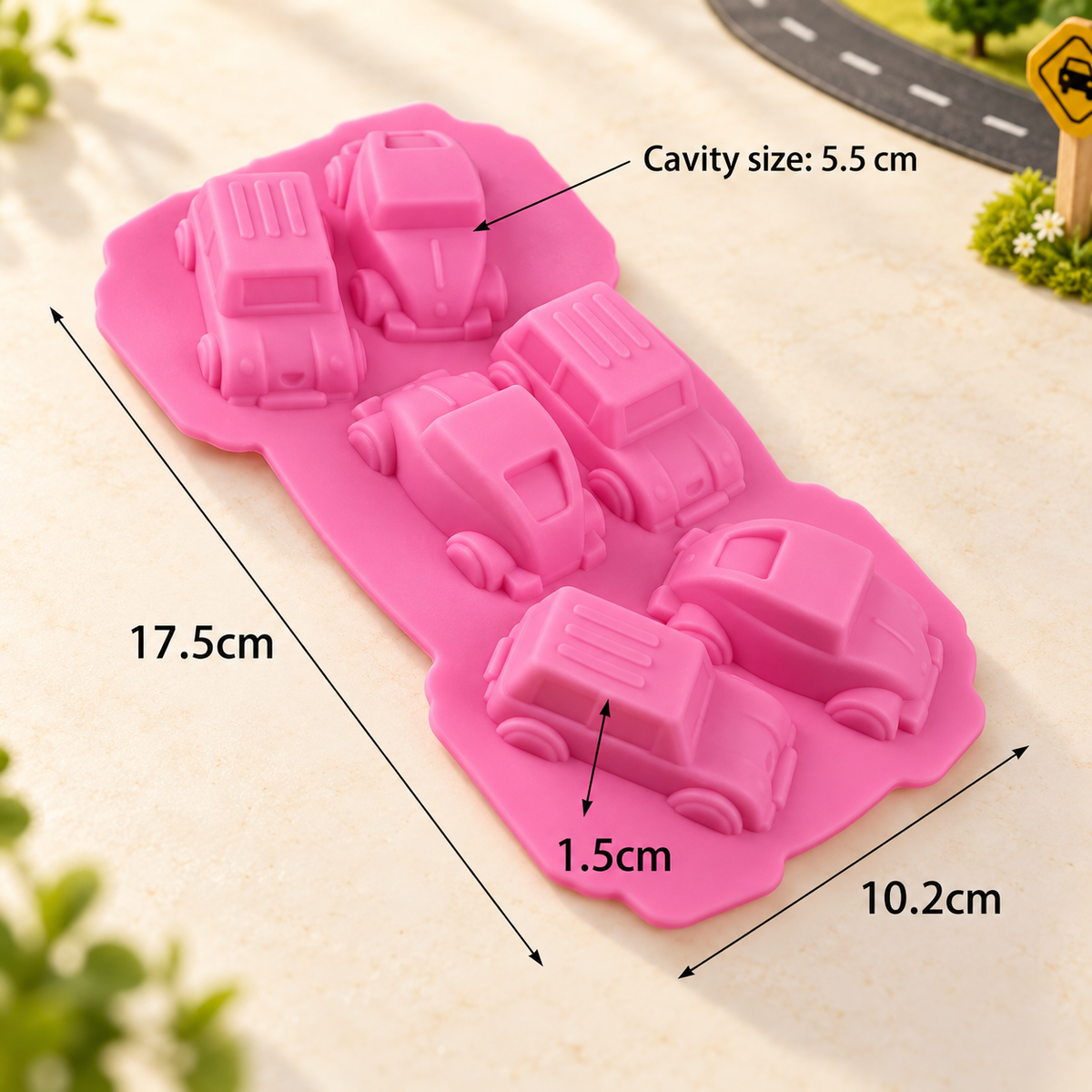 6 Cavity Car Shape Silicone Mold |MLD- CFM512