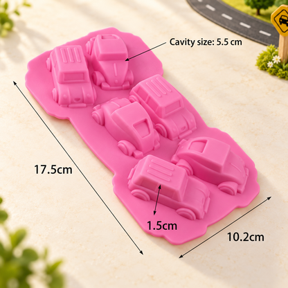 6 Cavity Car Shape Silicone Mold |MLD- CFM512
