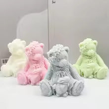 Bear Hug Rabbit Candle Silicone Mold WCM506