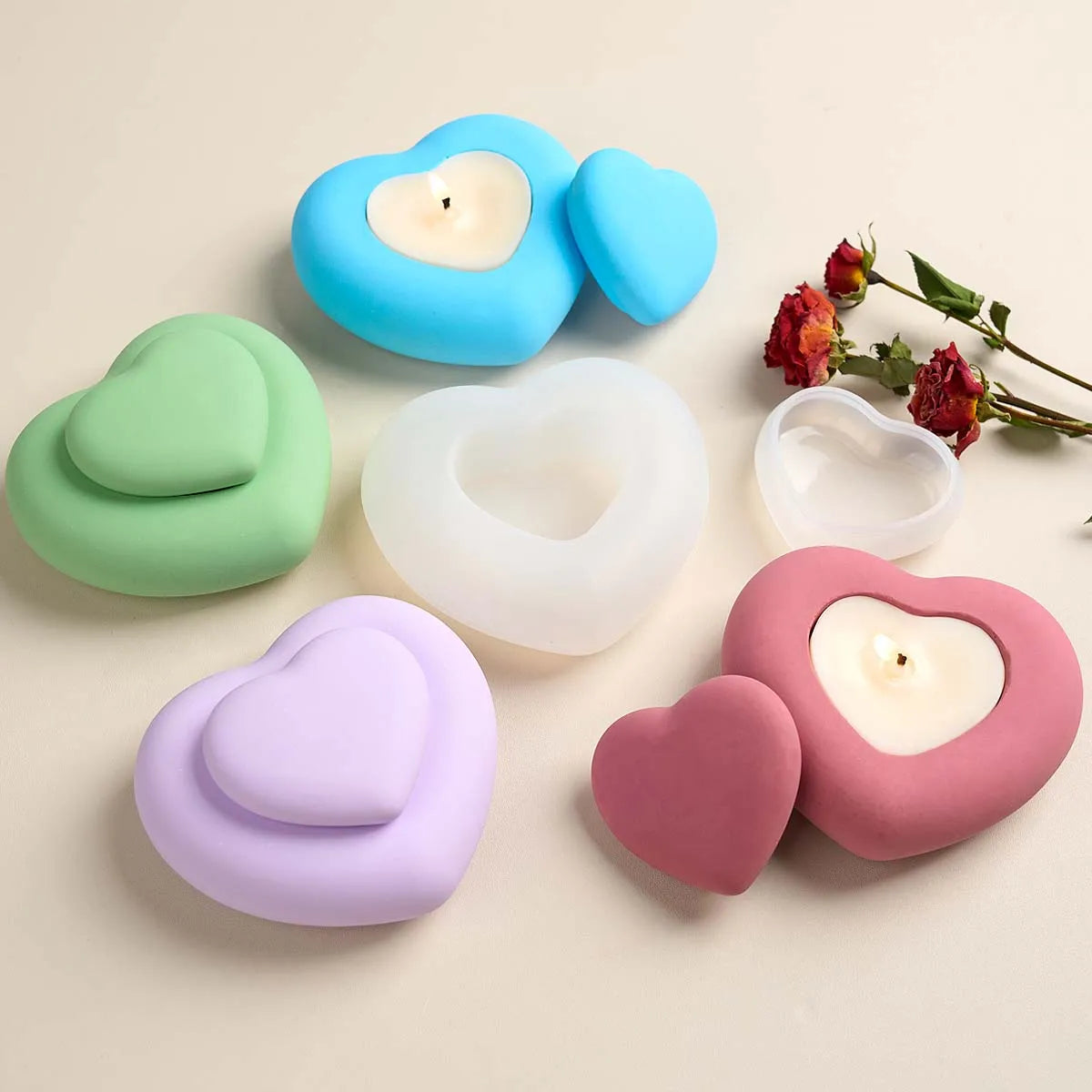 Heart Box with Lid Mold l ARM507