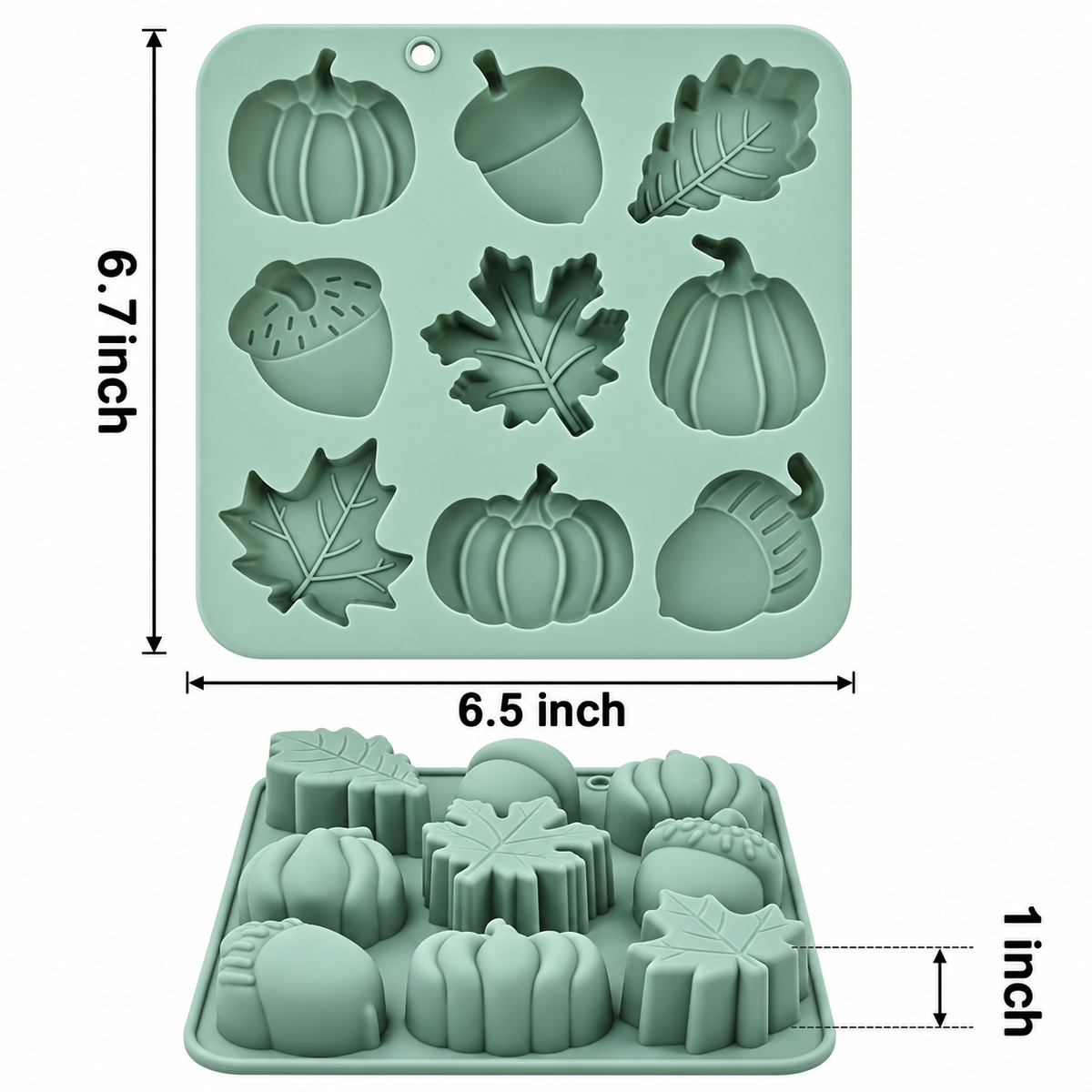Autumn Pumpkin, Acorn & Maple Leaf Silicone Mold Set | MLD-SSM353
