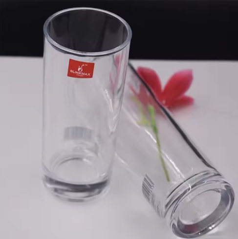 Crystal Clear bamboo Glass Candle Jar 6x13.5cm (Set of 6pcs) PM413
