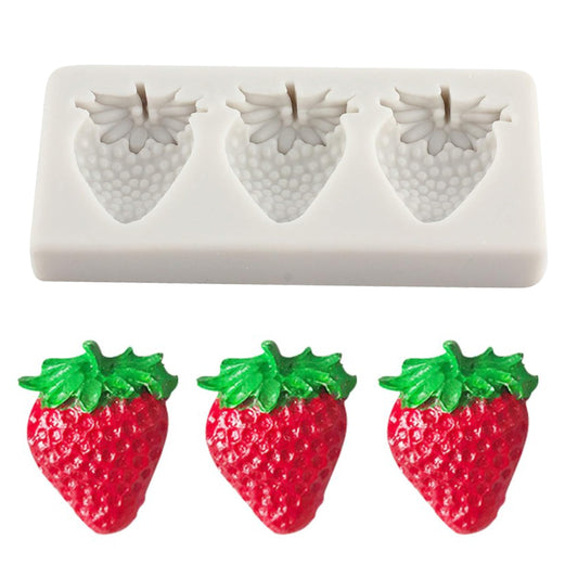 3-Cavity Strawberry Silicone Mold | CFM421 (OWN)