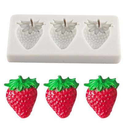 3-Cavity Strawberry Silicone Mold | CFM421 (OWN)