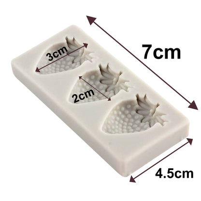 3-Cavity Strawberry Silicone Mold | CFM421 (OWN)