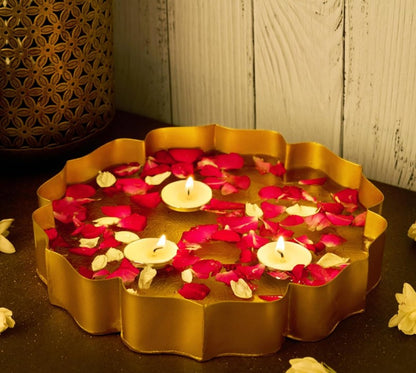 Golden Flat Lotus Urli Bowl | PM420