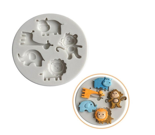 Cute Jungle Animal Silicone Fondant Mold | CFM429 (OWN)