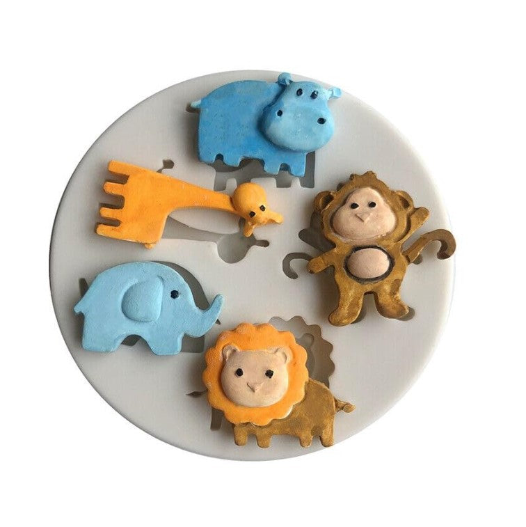 Cute Jungle Animal Silicone Fondant Mold | CFM429 (OWN)
