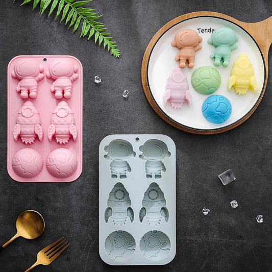 Astronaut & Rocket Shape Silicone Mold for Creative DIY