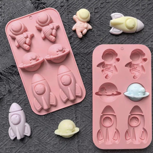 Space Adventure Silicone Mold – Rocket, Astronaut & UFO Shapes | ARM549