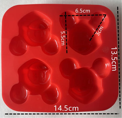 4 cavity Mickey Mouse Silicone  molds | SSM286