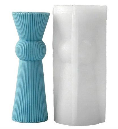 Ribbed Pillar Candle Silicone Mold | WCM875