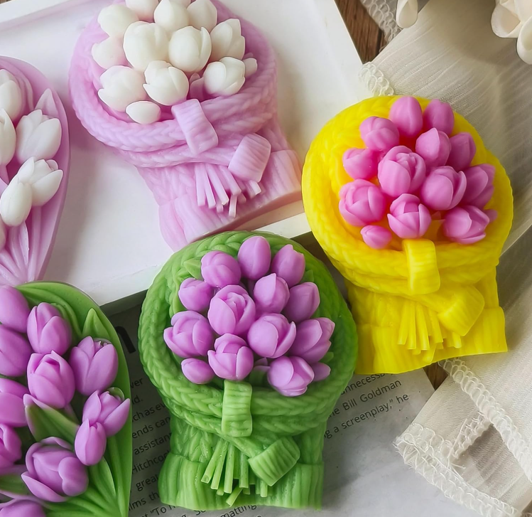 Tulip Flower Basket Silicone Mold | WCM890