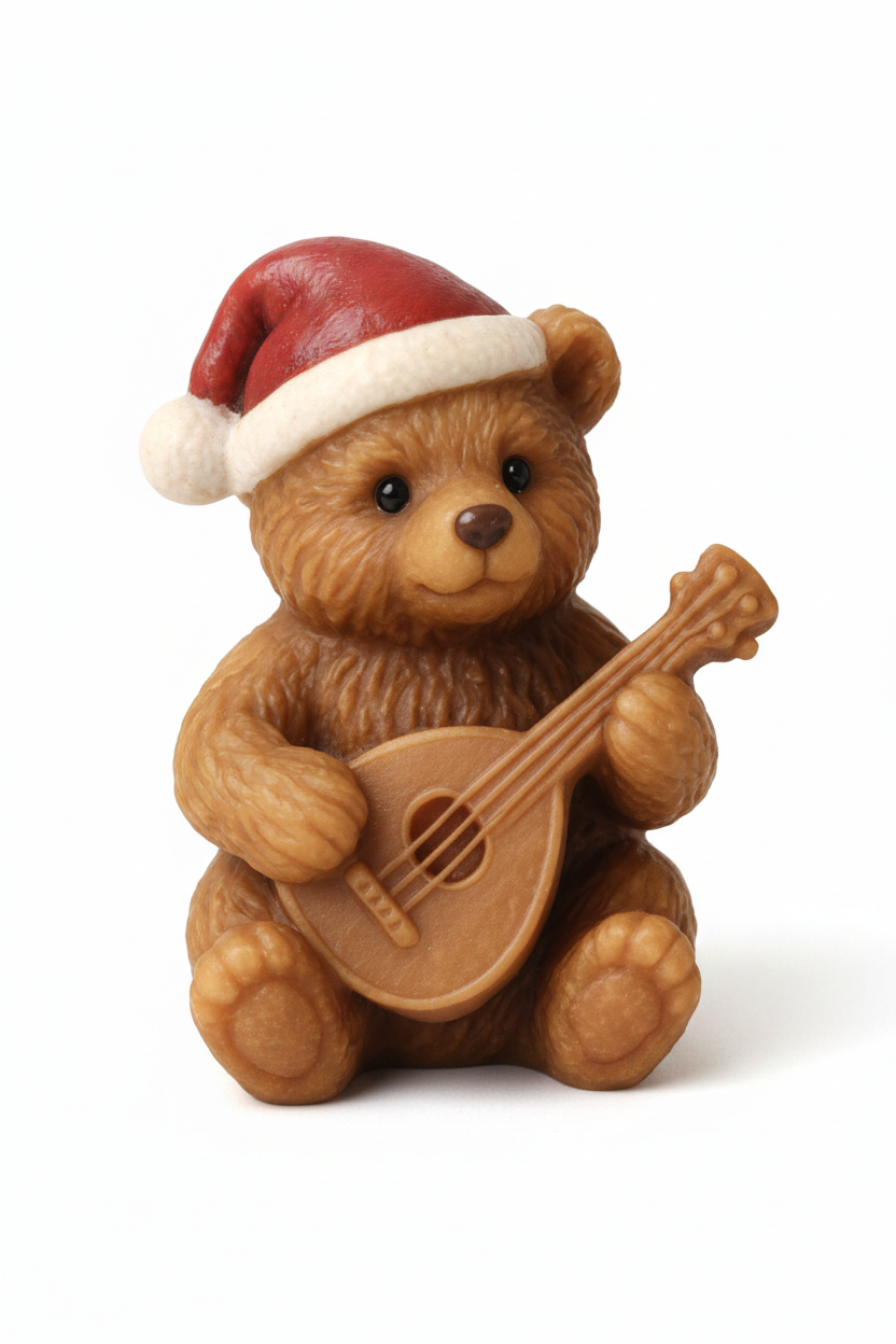 WCM914 Teddy with guitar candle mold