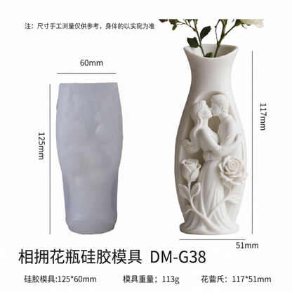 ARM568 Romantic Couple Rose Planter Mold