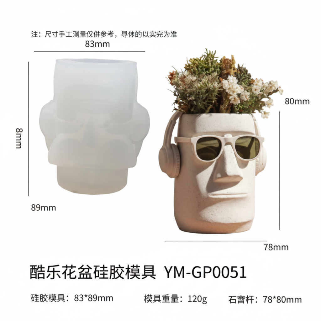 Headphone Dude Planter Mould | ARM572