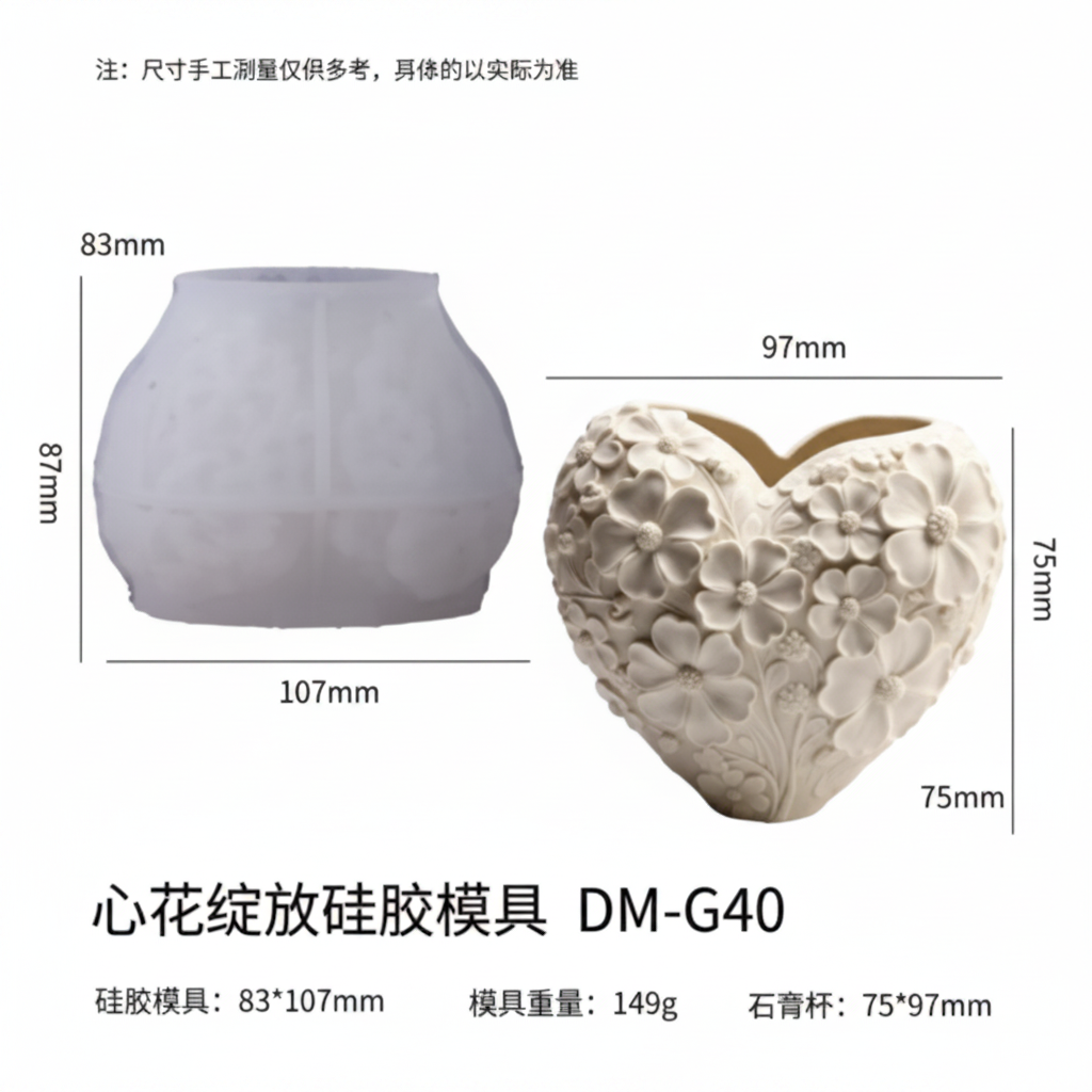 Floral Daisy Heart Planter Mould | ARM575