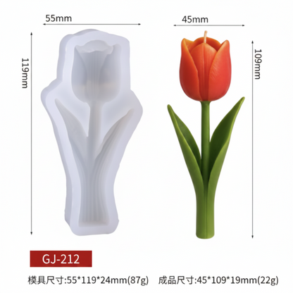 CFM456 2D Tulip Flower Fondant Mold