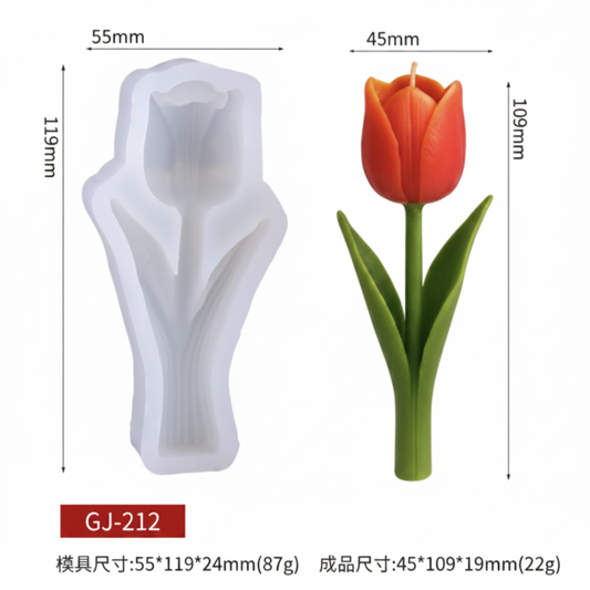 CFM456 2D Tulip Flower Fondant Mold