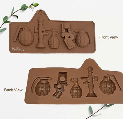 Grenade & Rifle Silicone Mold – 5 Cavity | MLD-SSM350