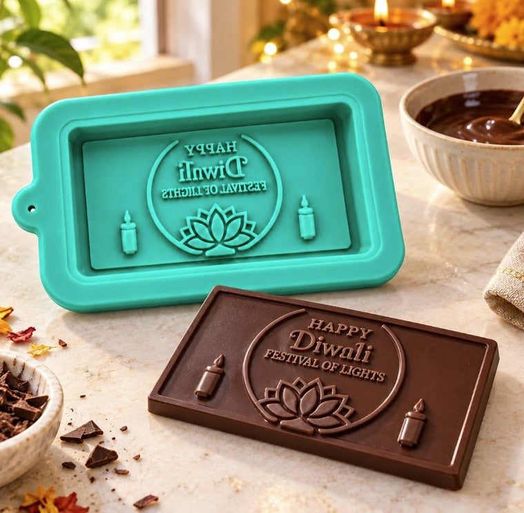 Happy Diwali Chocolate Bar Silicone Mold | MLD- CFM497