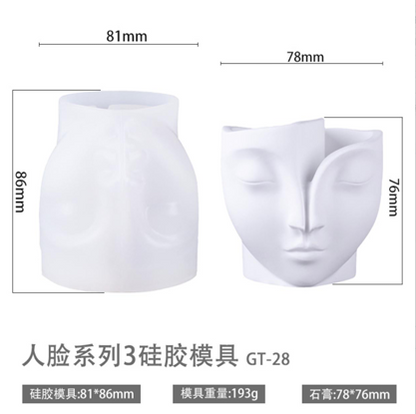 Folded Form Face Pot Mould Arm431