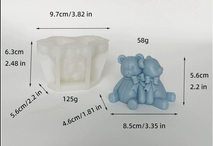 Teddy Couple Bow WCM430