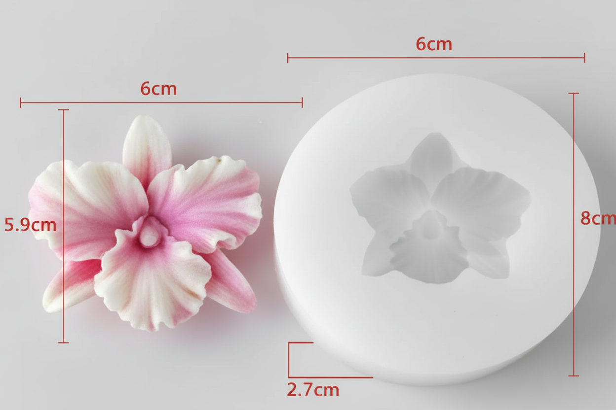 3D Orchid Flower Fondant Mould l CFM406