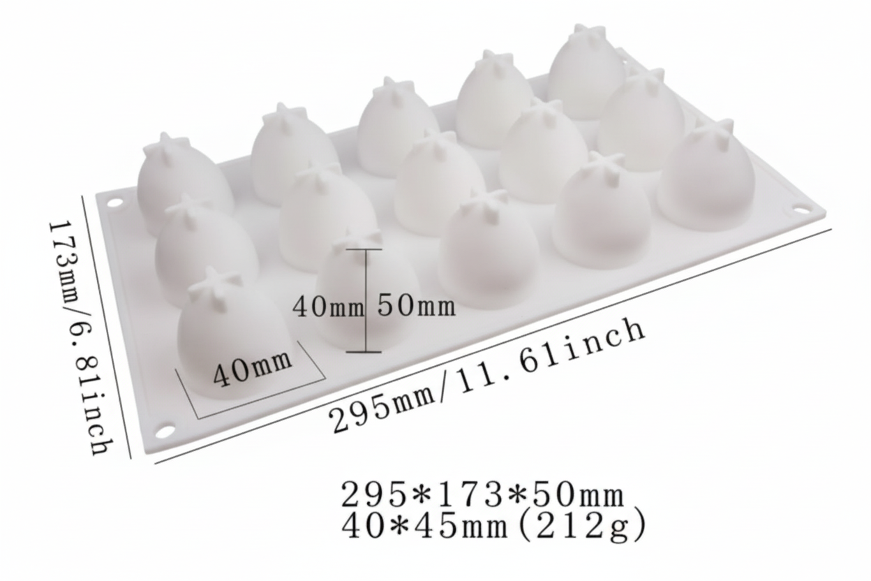 Strawberry Berry Bloom 15 Cavity Mold | WCM804
