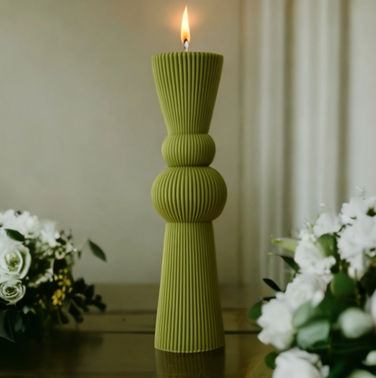 Tall Ribbed Pillar Silicone Mold for Candle, Soap, Resin & Concrete Art | WCM888