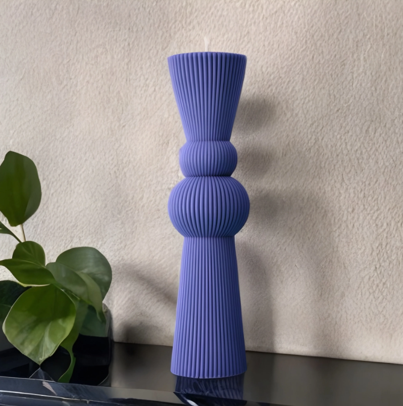 Tall Ribbed Pillar Silicone Mold for Candle, Soap, Resin & Concrete Art | WCM888
