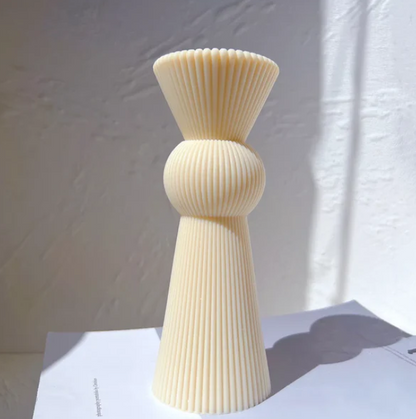 Ribbed Pillar Candle Silicone Mold | WCM875