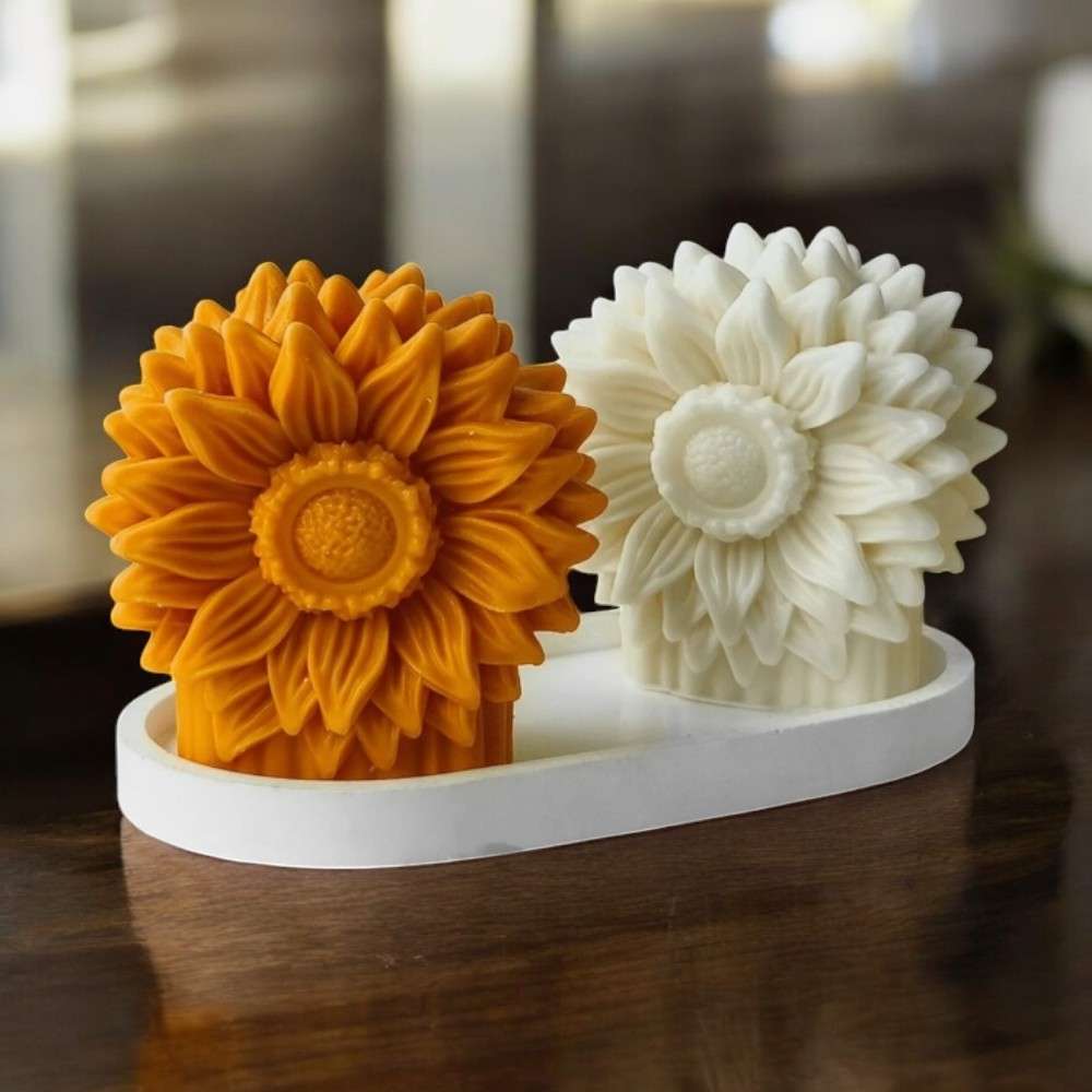 3D sunflower pillar mold  WCM628