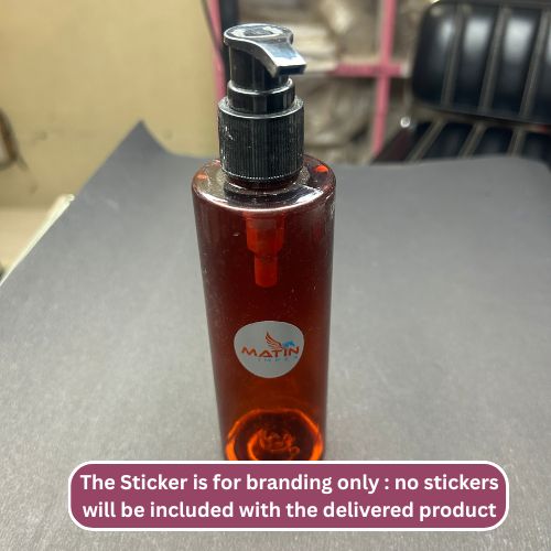 200ml Amber Pump Bottle(Black Cap) 25 pcs PM146