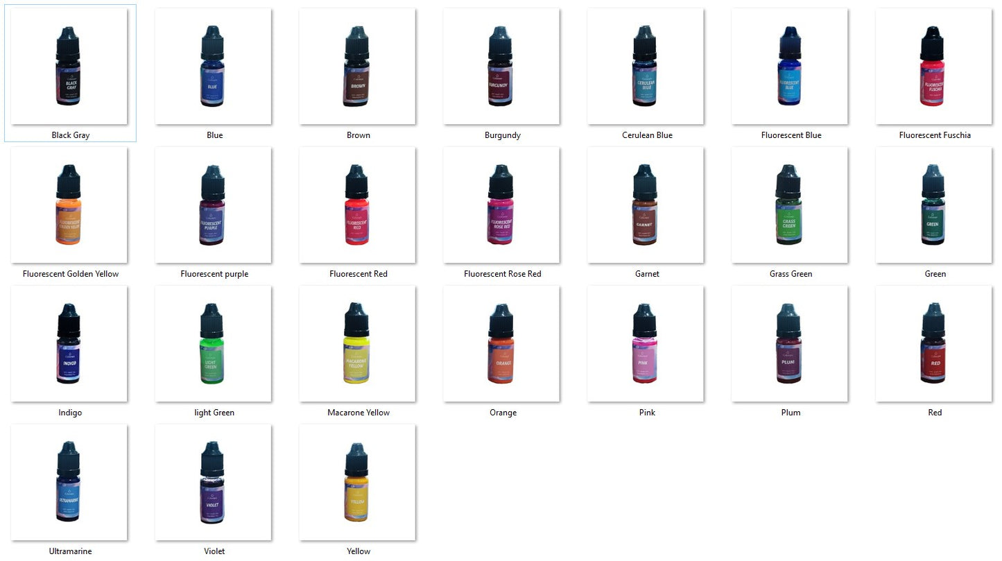 24-Color Combo Multi-Purpose Liquid Pigment Set  (10ml Bottles) CK002