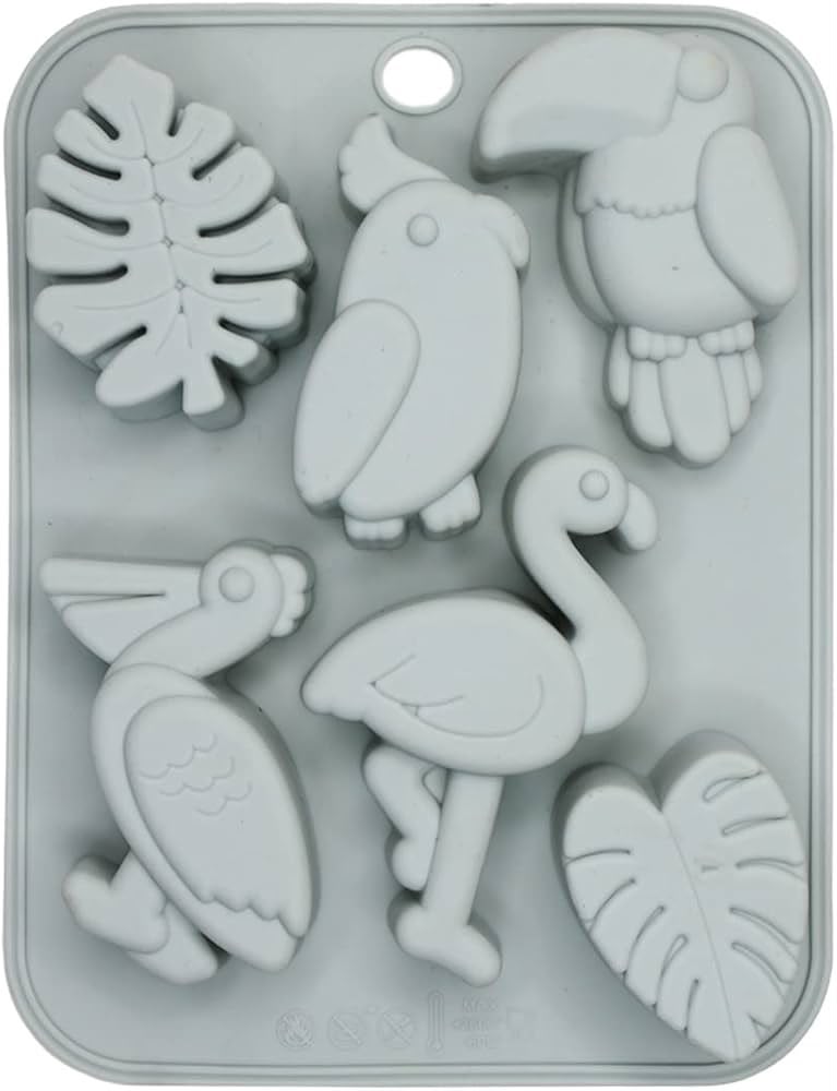 Tropical Birds & Leaves Silicone Mold Set for Candle, Soap, Resin & Chocolate Making | SSM312