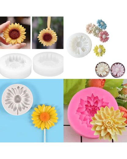 Hot Selling Daisy Flower Candle Topping Mold Set of 4