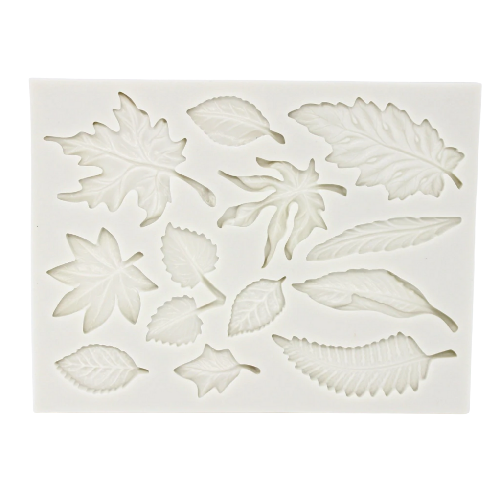 12-Cavity Autumn Leaves Detail Mould CFM381 (own)