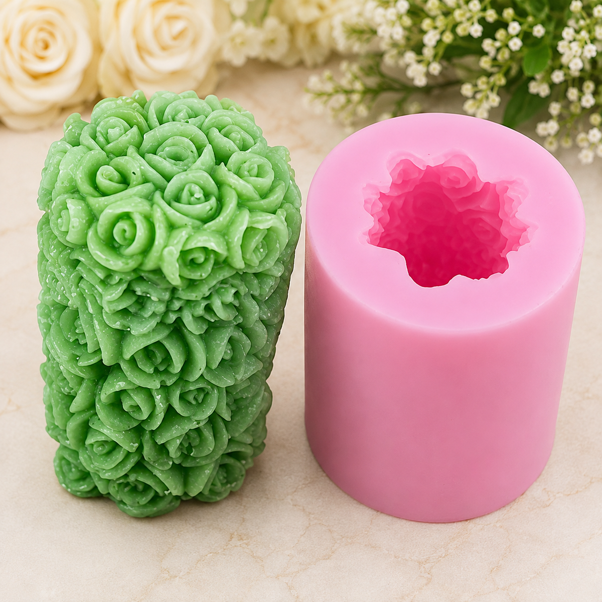 3D Rose Candle WCM002