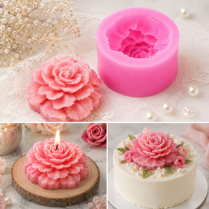 3D Rose Soap & Candle Mold WCM008