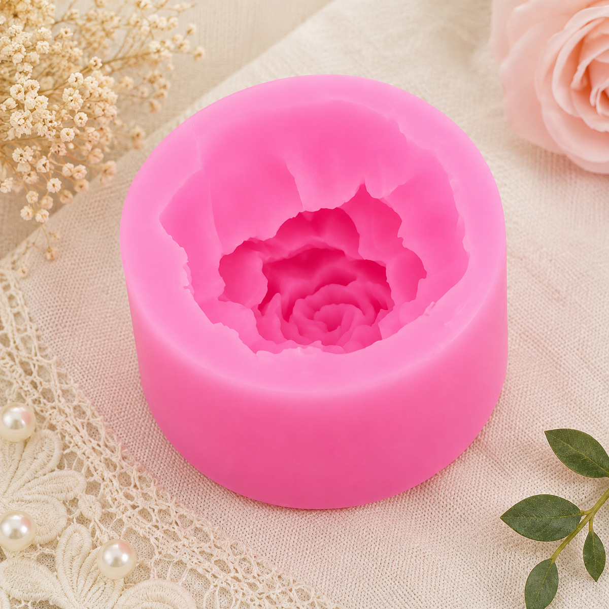 3D Rose Soap & Candle Mold WCM008
