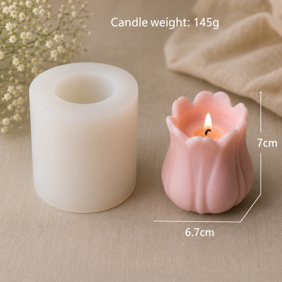 WCM017 Tulip Candle Mold