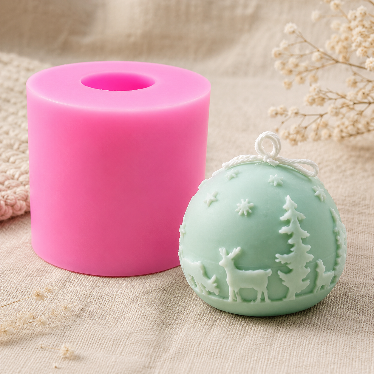 Deer Ball Candle Mold WCM026